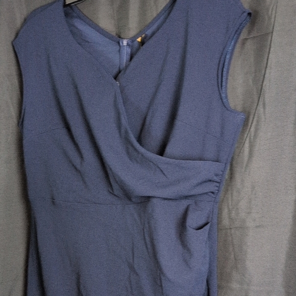 Miusol Blue Ruched Sheath Dress with V-Neck for Cocktail. XXL. NWT - Picture 3 of 5